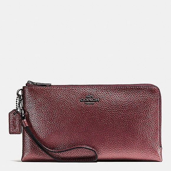 Burgundy Coach wristlet - Picture 1 of 4